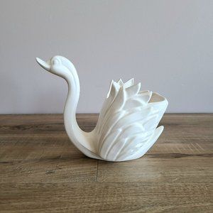 Vintage ceramic swan planter.